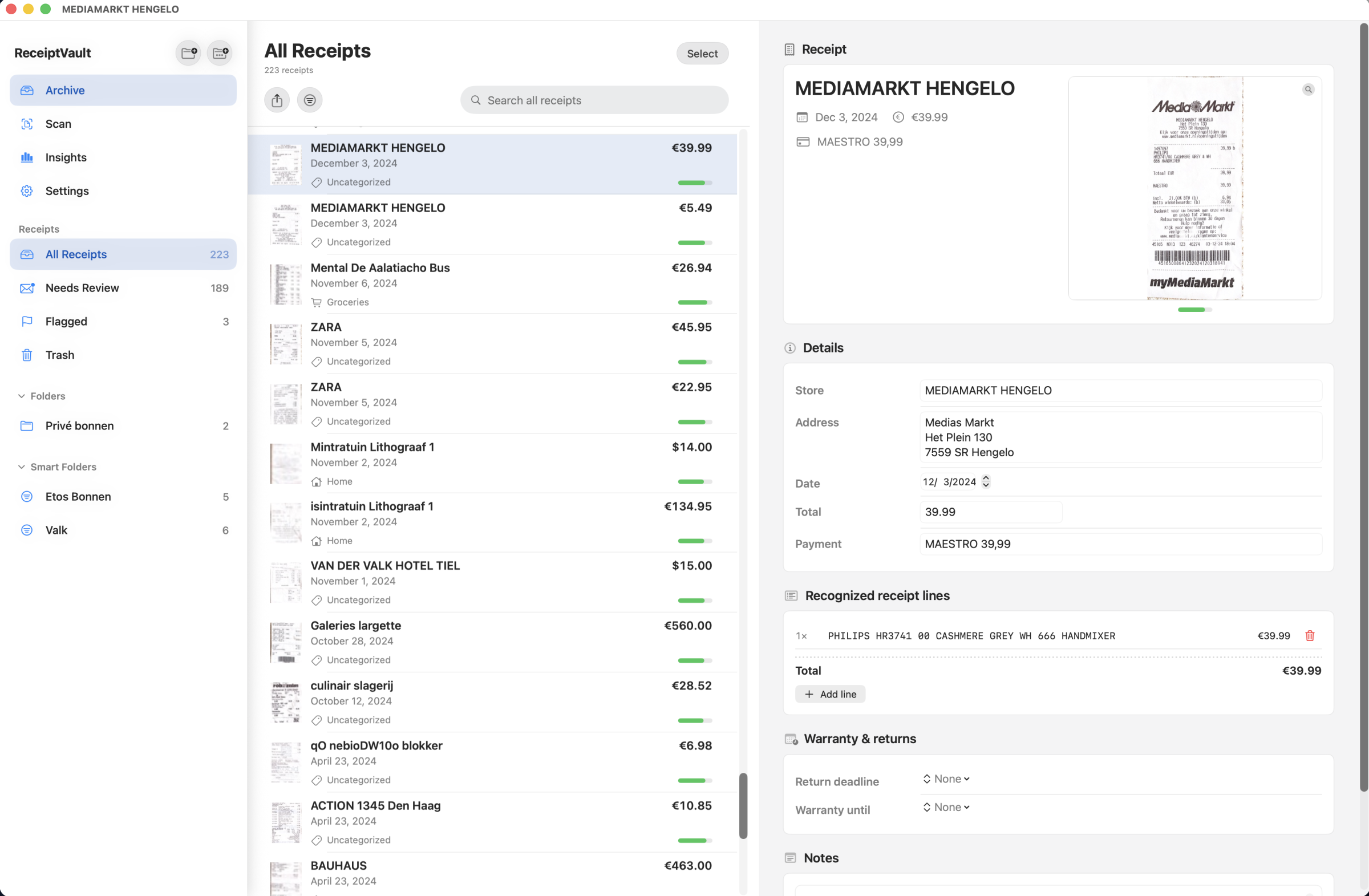 Bon Dossier: Three Versions, One On-Device Receipt Intelligence System